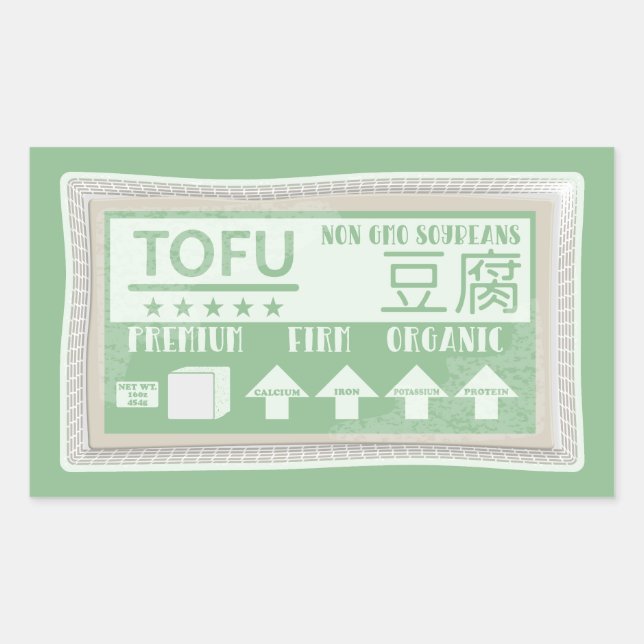 Tofu Vegan Vegetarian food Sticker (Front)