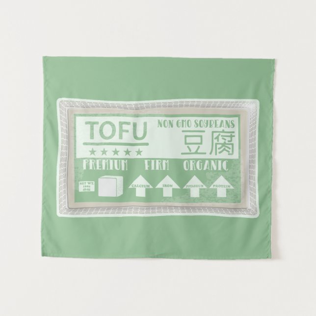 Tofu Vegan Vegetarian food Tapestry (Front (Horizontal))