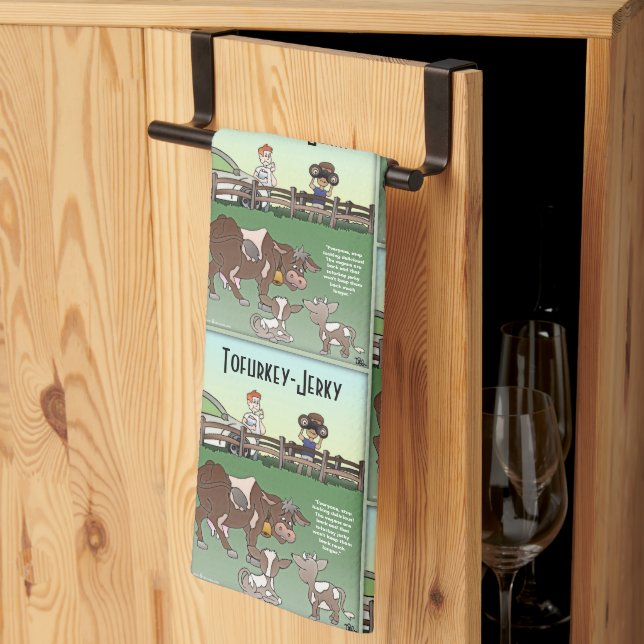 Tofurkey Jerky Kitchen Towel (Thirds Fold)