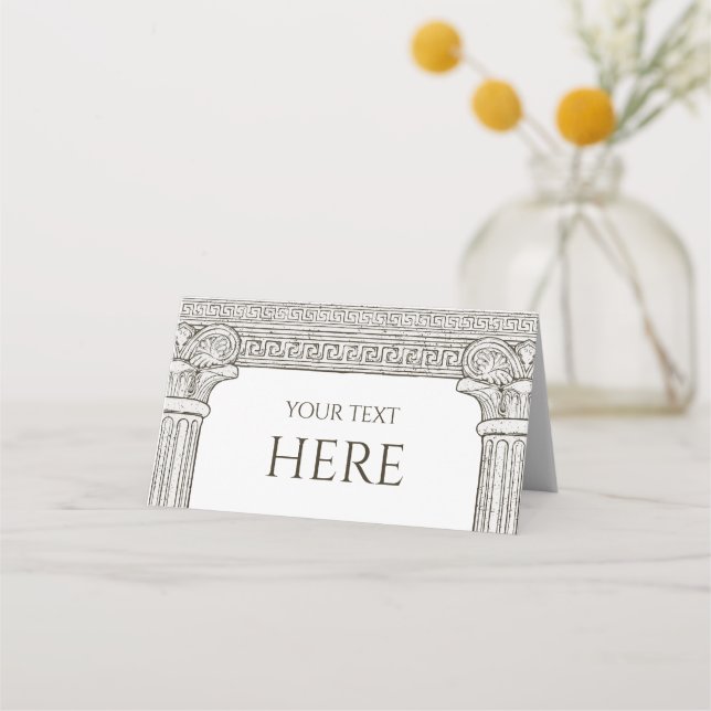 Toga Buffet Signs, Folded Catering Place Label Place Card (Front)