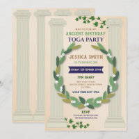 Toga Party Birthday Ivy Scroll Ancient Roman