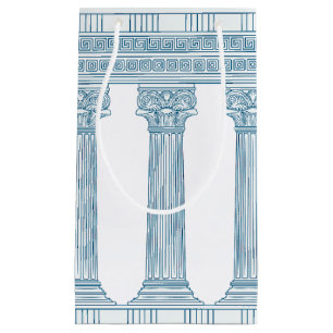 Toga party with Greek meander pattern and columns  Small Gift Bag