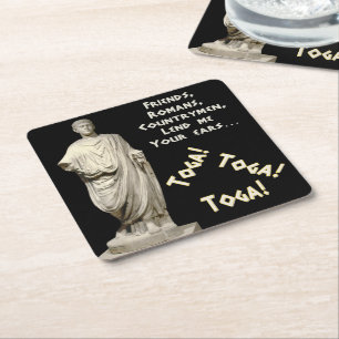 Toga! Toga! Toga! Square Paper Coaster
