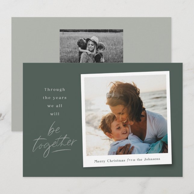 Together 2021 Neutral Photo Christmas Card (Front/Back)