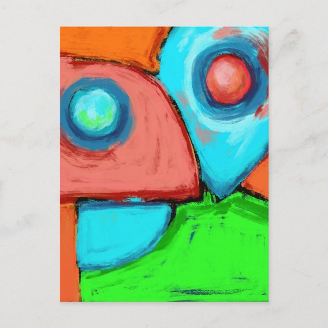 Together, a digital abstract original painting postcard (Front)