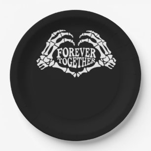 Together A Heart Made Of Skeleton Hands Classic Paper Plate