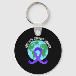 Together Against Cancer Saying For World Cancer Da Keychain