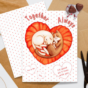 Together Always Cute Cats Heart Card