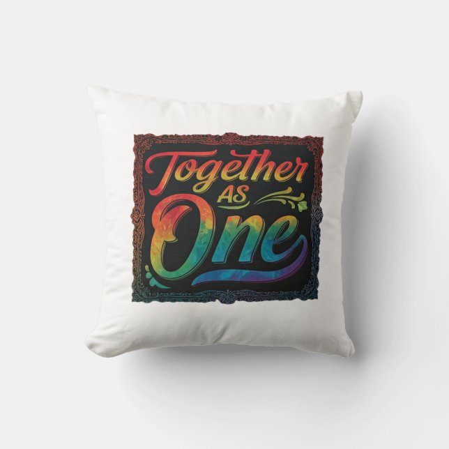 Together As One Throw Pillow (Front)