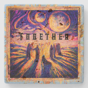 Together by the fire Mystical Stone Coaster