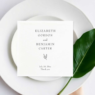 Together Elegant Minimalist Wedding Thank you  Napkin