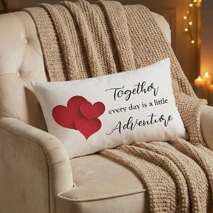 Together Every Day Adventure Valentines Day Quote Lumbar Pillow