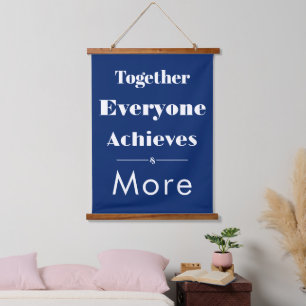 Together Everyone Achieves More - Navy Blue Hanging Tapestry