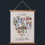 Together Family Heart Shaped 29 Photo Collage Hanging Tapestry<br><div class="desc">Custom photo display on large wall hanging lettered with "together we make a family", which is easy to edit if you would like different wording. The photo template displays your pictures in a heart shaped photo collage which holds 29 images. Your photos are displayed in a mix of square, landscape...</div>