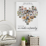 Together Family Love Heart Shape 36 Photo Collage Faux Canvas Print<br><div class="desc">Create your own personalized canvas with 36 of your favourite photos and your family name(s). The photo template is set up to create a photo collage in the shape of a love heart, displaying your pictures in a mix of portrait, landscape and square instragram formats. The design has a white...</div>