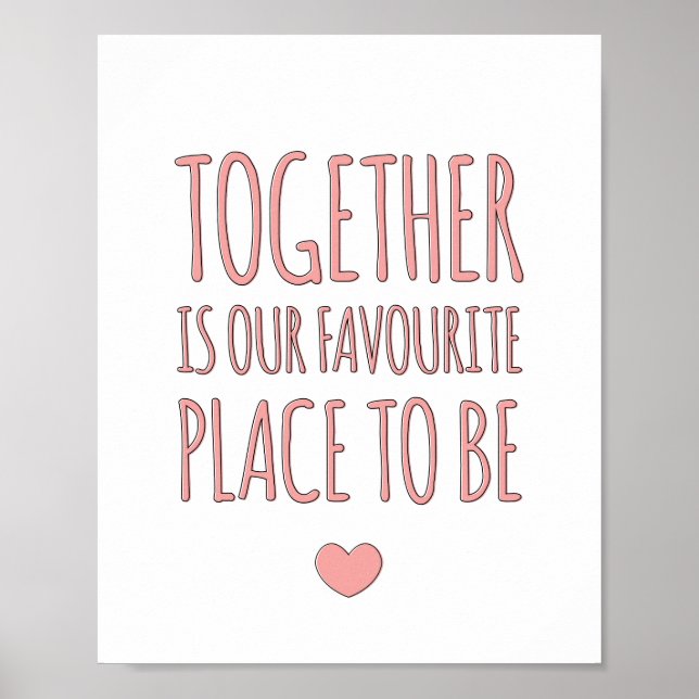 Together - Family Whimsical Art Print in Pink (Front)