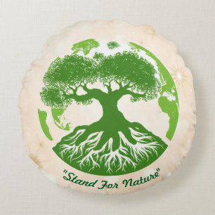 "Together For Nature" Round Pillow