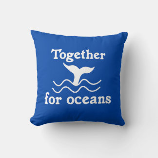 Together for oceans throw pillow