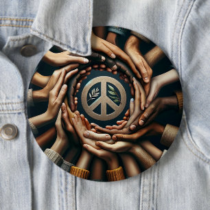 Together for Peace - many hands 6 Inch Round Button