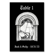 Together Forever Ghost Bride & Groom Table Numbers