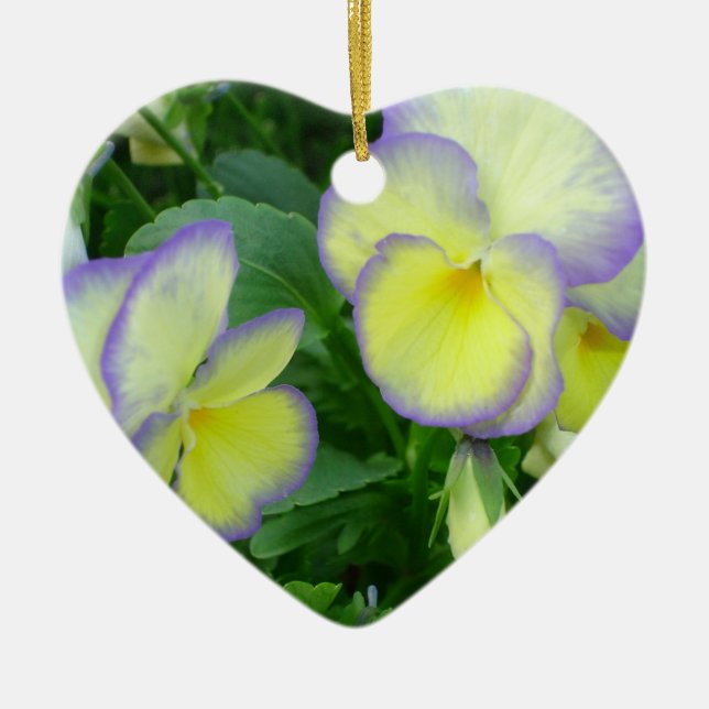 Together Forever Lemon Yellow Pansy Ornament (Front)