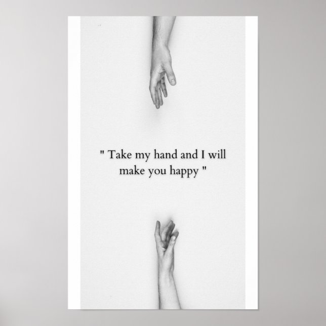Together Forever Minimalist Hand Line Art Poster (Front)