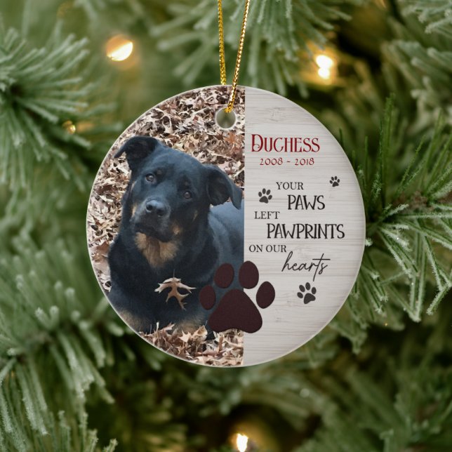 Together Forever Never Apart Pet Memorial  Ceramic Ornament (Tree)