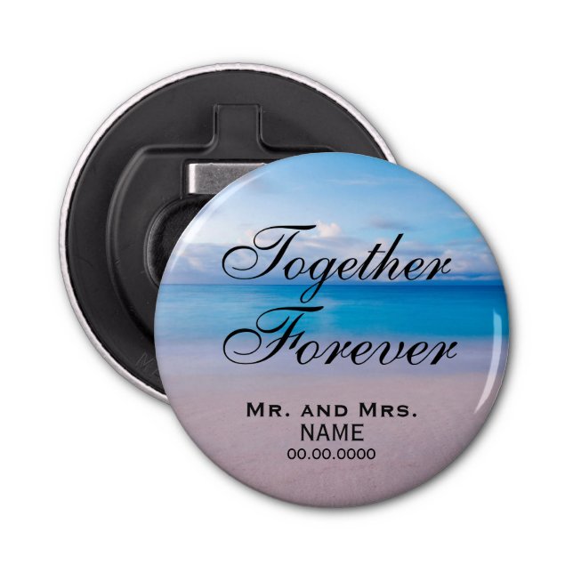 Together Forever Personalized Button Bottle Opener (Front)