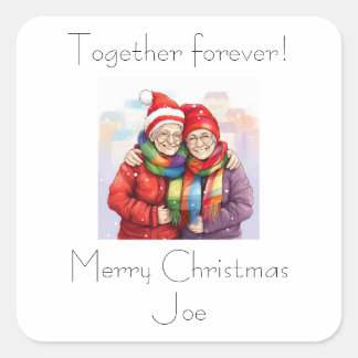Together Forever Personalized Card Square Sticker