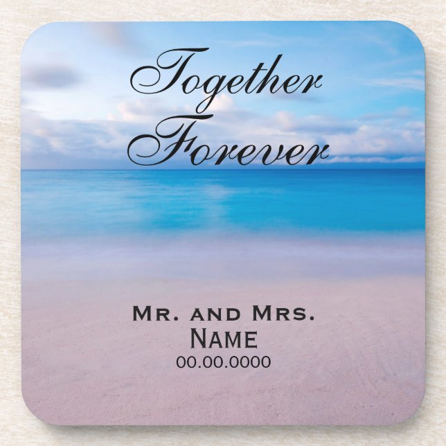 Together Forever Personalized Hard Plastic Coaster (Front)