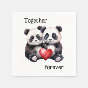 Together Froever Panda pair  Napkin