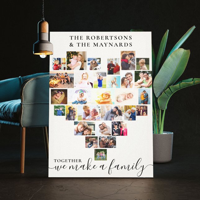 Together Heart Shaped Photo Collage Personalized Canvas Print (Creator Uploaded)