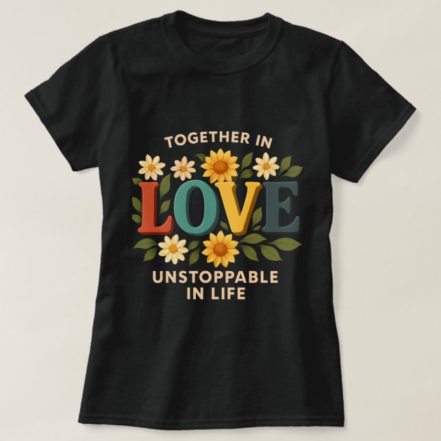 Together in Love Unstopable in Life T-Shirt – Roma (Design devant)