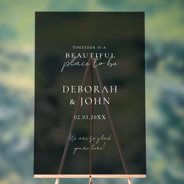 Together is a beautiful place to be! Elegant, Acrylic Sign (Neutral)