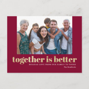 Together Is Better Holiday Photo Postcard