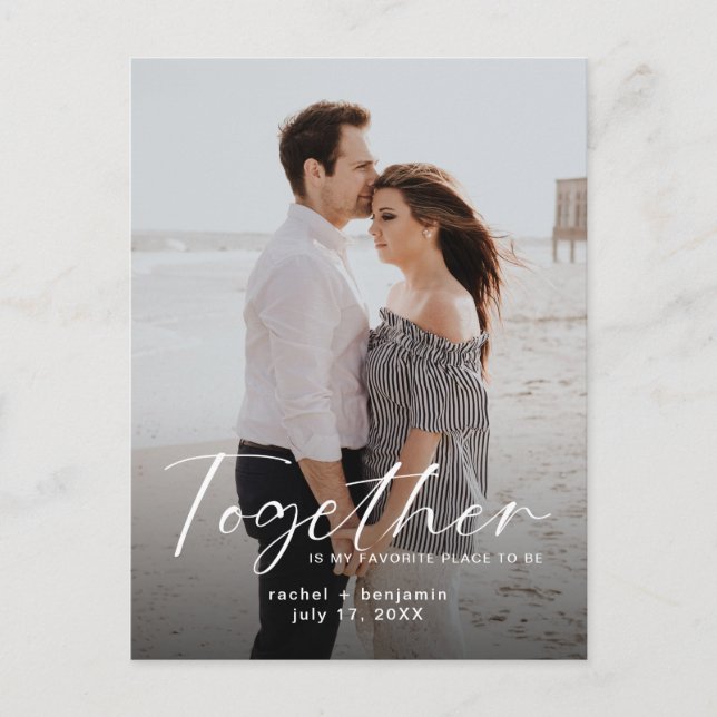 Together is my Favorite Place Photo Engagement  Postcard (Front)