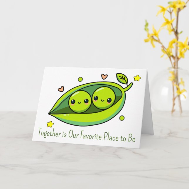 Together Is Our Favourite Place To Be Peas Card (Yellow Flower)