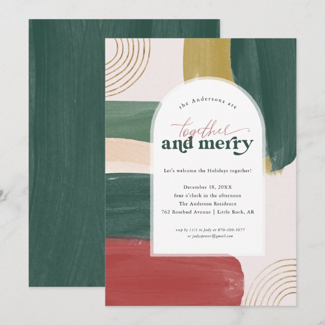 Together & Merry | Modern Christmas Party Invitation (Front/Back)