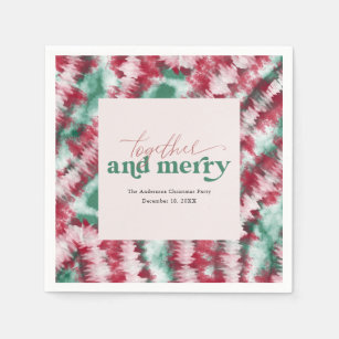 Together & Merry   Modern Christmas Tie Dye Napkin