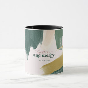Together & Merry Modern Monogram Christmas Mug