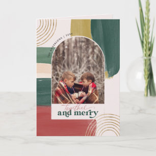Together & Merry Photo Arch Modern Christmas Note Card