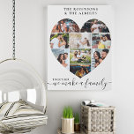 Together Personalized Heart Shaped 9 Photo Collage Faux Canvas Print<br><div class="desc">Create your own personalized canvas with 9 of your favourite photos and your family name(s). The photo template is set up to create a photo collage in the shape of a love heart, displaying your pictures in a mix of portrait and landscape formats. Upload your photos working in rows, from...</div>