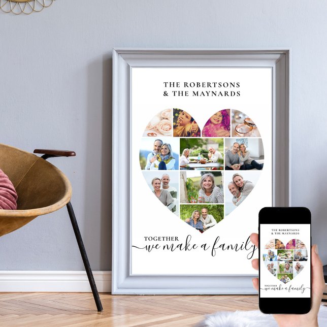 Together Personalized Love Heart 11 Photo Collage Poster (Creator Uploaded)