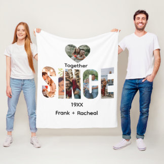 Together Since – Custom Year & Couple Names Photo Fleece Blanket