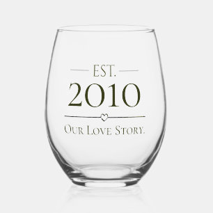 Together Since Personalized Year Our Love Story Stemless Wine Glass