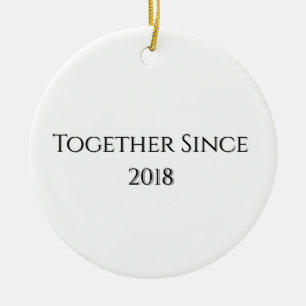 Together Since Year Modern Porsonalized Couple Ceramic Ornament