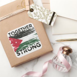 Together Strong Support Palestine Square Sticker
