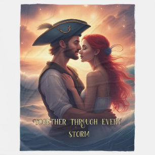 Together Through Every Storm Romantic Pirate Fleece Blanket