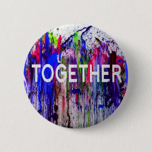 Together togetherness colorful love 2 inch round button