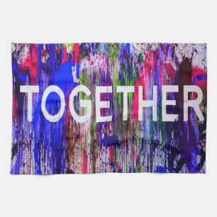 Together togetherness colourful love kitchen towel